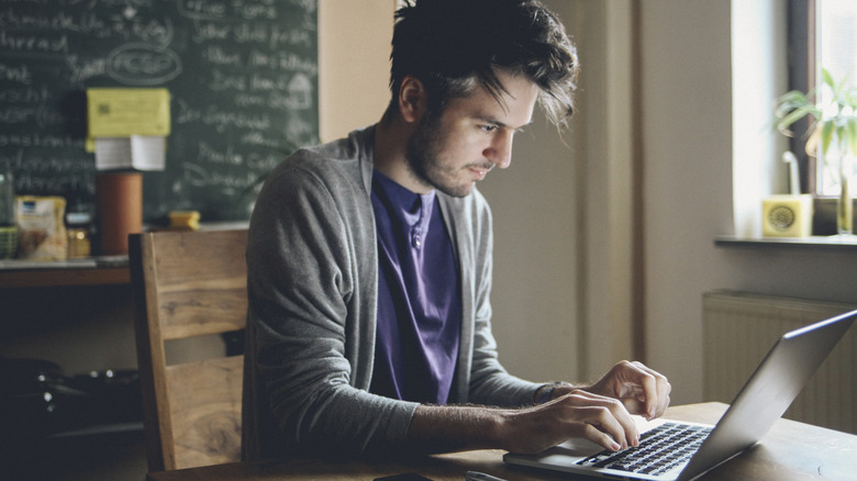 Man browsing internet