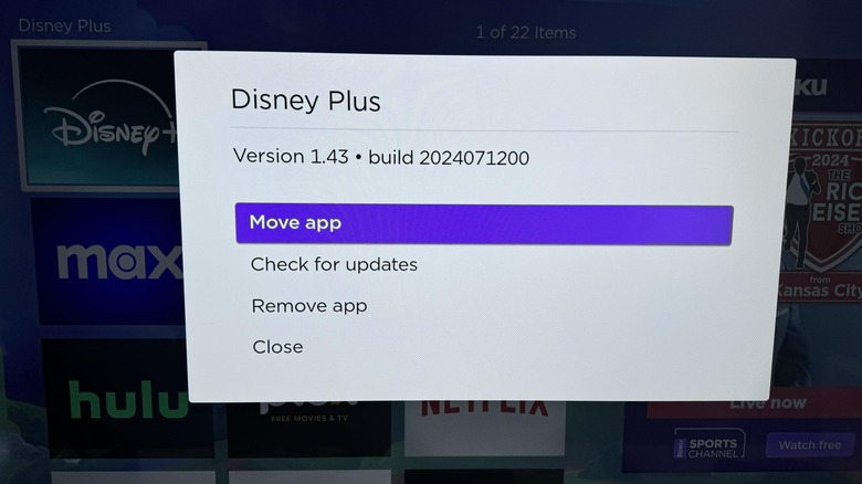 roku move app option