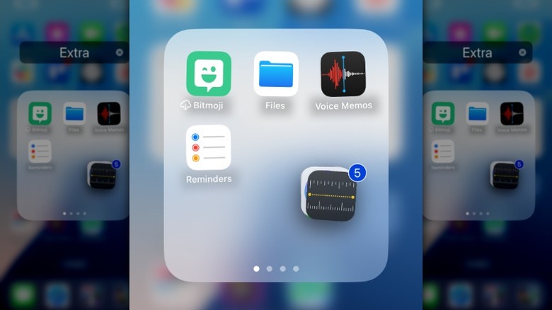 iPhone screenshot of grouped apps in a folder