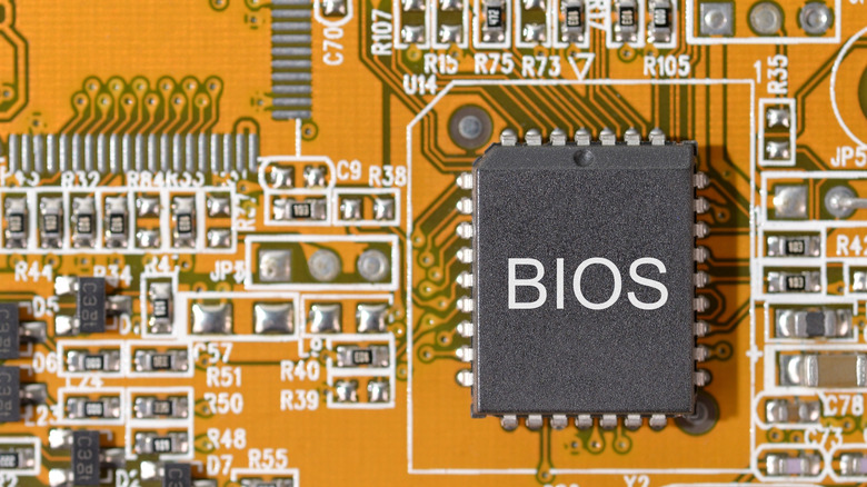 Close up bios on circuit