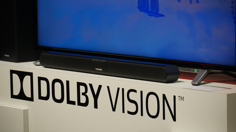 A display advertising Dolby Vision