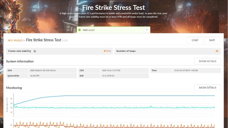 A 3DMark stress test