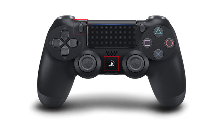 DualShock 4 controller Share and PS buttons