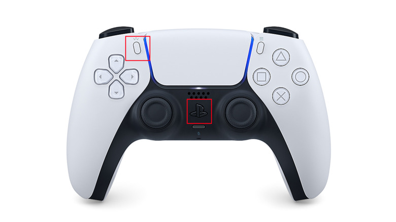 DualSense controller Create and PS buttons