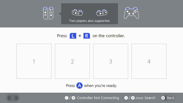 Switch controller menu