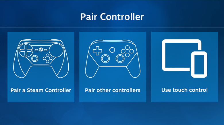 Steam Link controller connection GUI