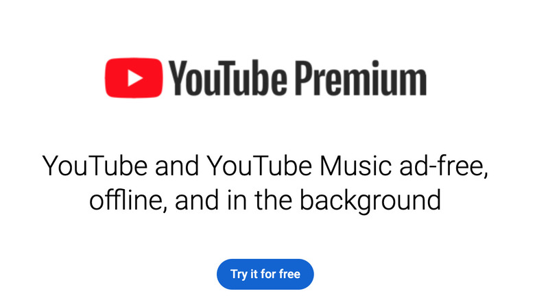 YouTube Premium signup page