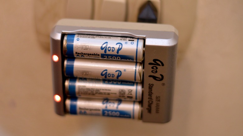 AA batteries in charger