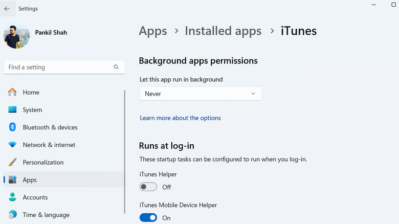 Background apps permissions in Windows 11