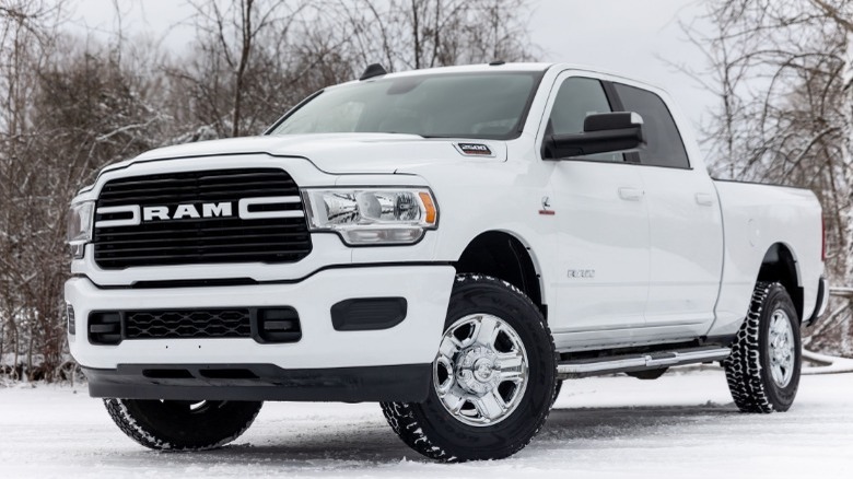 diesel pickup in snow