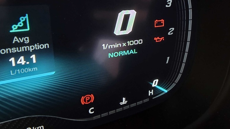 Instrument panel showing car is turned off