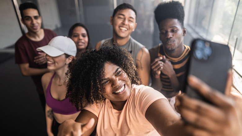 young people taking a selfie