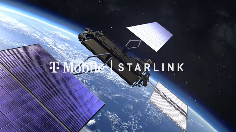 Official brand render of a Starlink satellite providing cell service for T-Mobile.