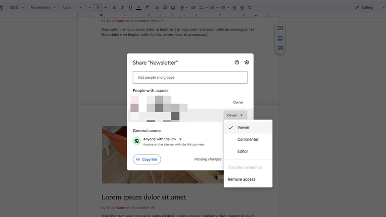 google docs change permissions