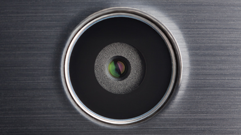 closeup of smartphone camera lens