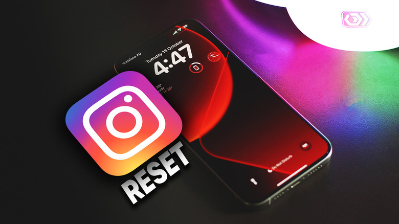 Instagram logo hovering over an iPhone