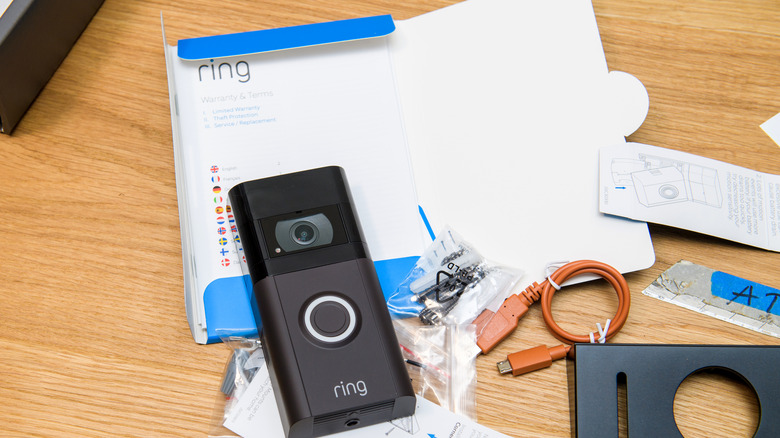 Ring doorbell with accessories