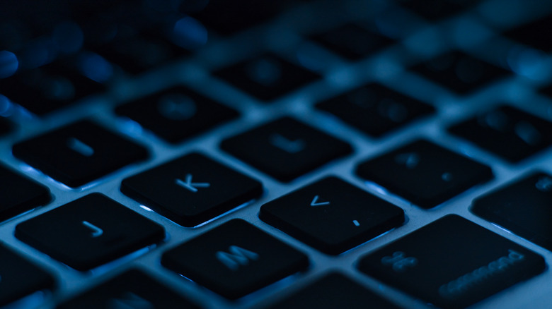 Macro shot of a MacBook Air keyboard