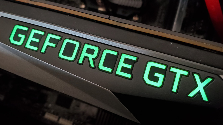 closeup of NVIDIA geforce gpu