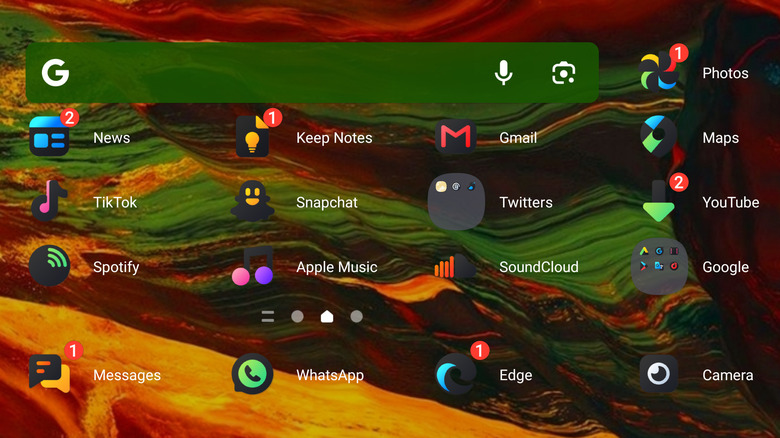 A rotated home screen on Android