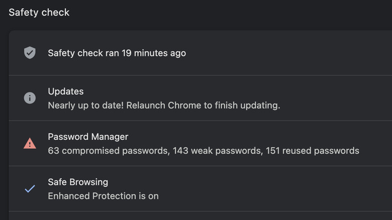 Chrome Safety check desktop