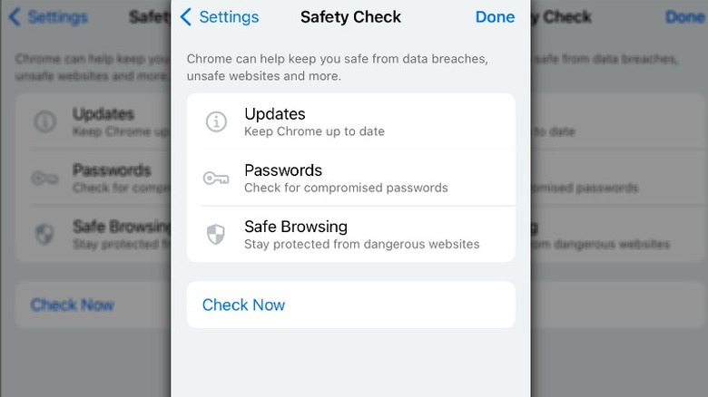 Chrome Safety check iOS