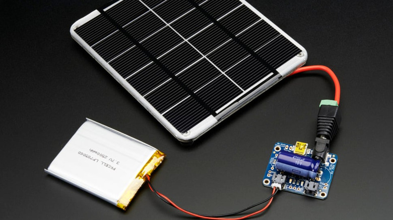 solar panel with battery and charger