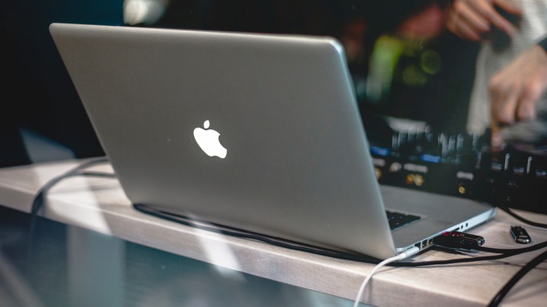 Macbook on a table