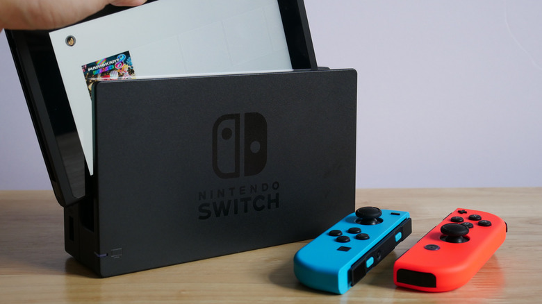 Nintendo Switch being docked