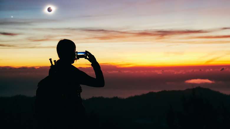 Smartphone use during an eclipse