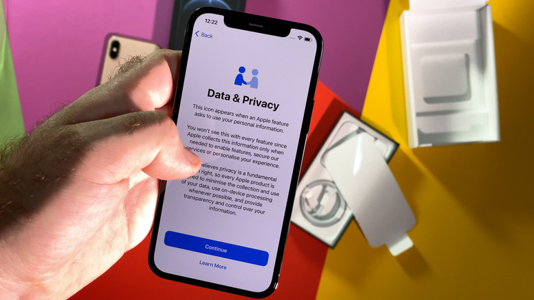 iPhone data and privacy screen