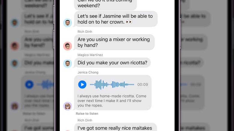 iPhone Messages audio message