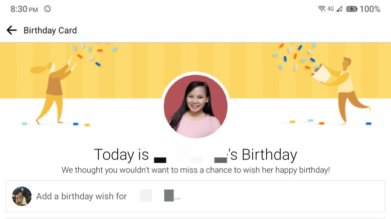 facebook birthday card timeline