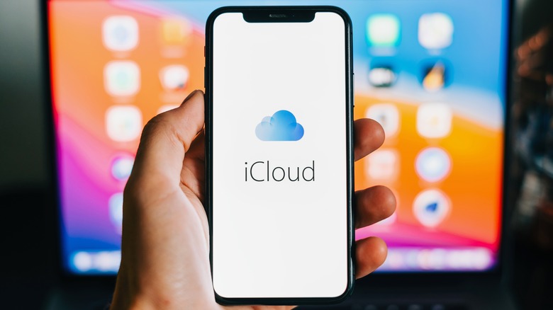 iCloud logo on phone