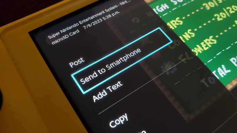 nintendo switch send smartphone menu
