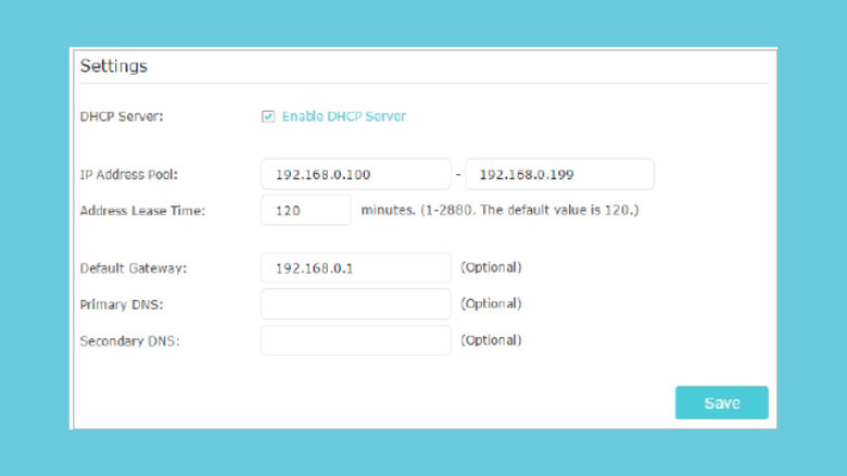 Dialog box for setting static IP address in TP-Link