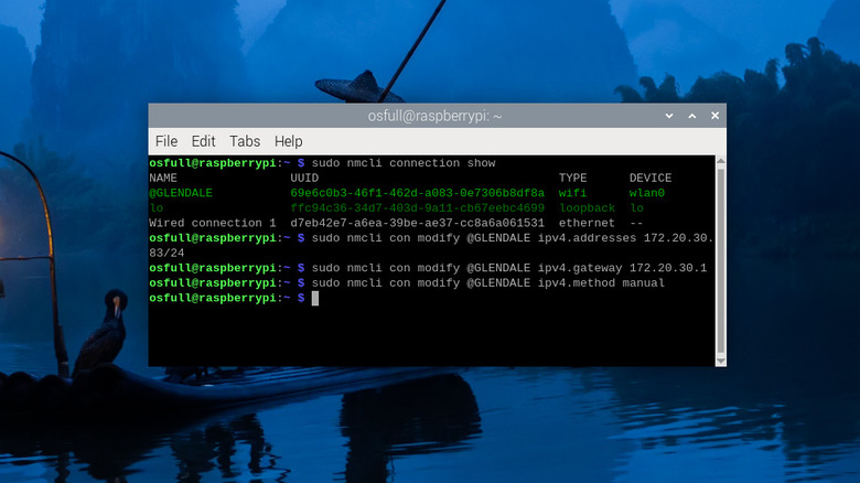 nmcli commands in Raspberry Pi terminal