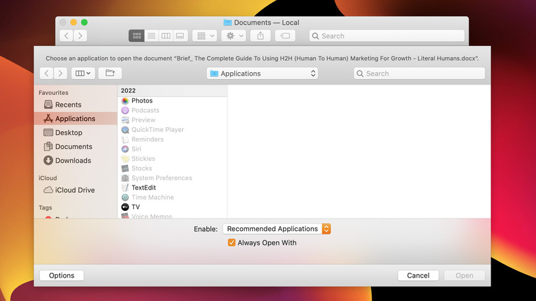 screenshot of Mac setting for changing a default app