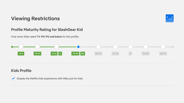 Netflix Kids maturity rating restrictions