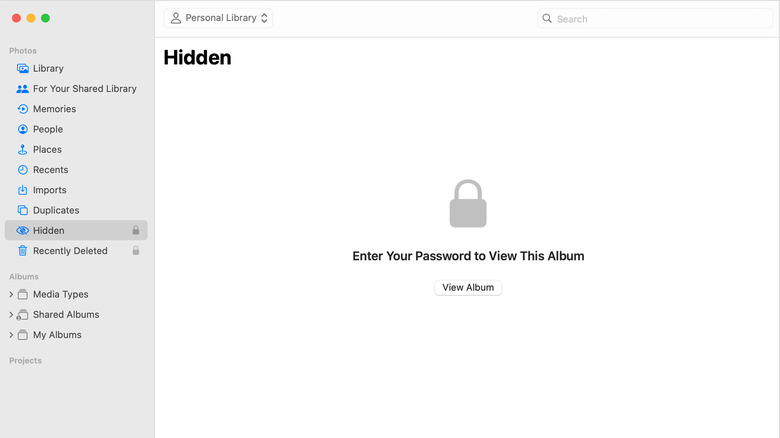 Mac Hidden Album locked