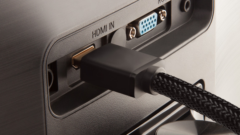 HDMI and VGA port on a monitor