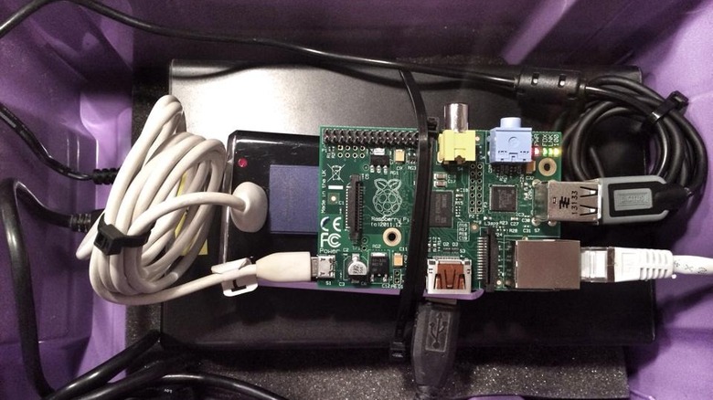 Closeup of a Raspberry Pi ownCloud server