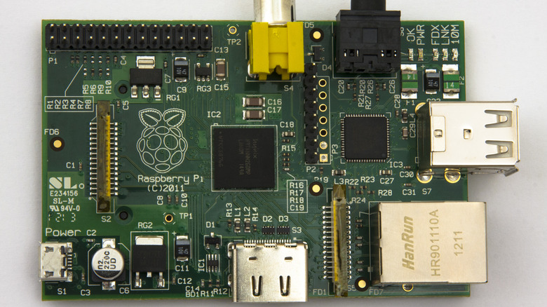 Closeup of a Raspberry Pi