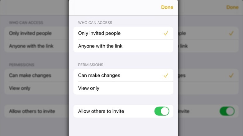 Notes app on iPhone to share with others