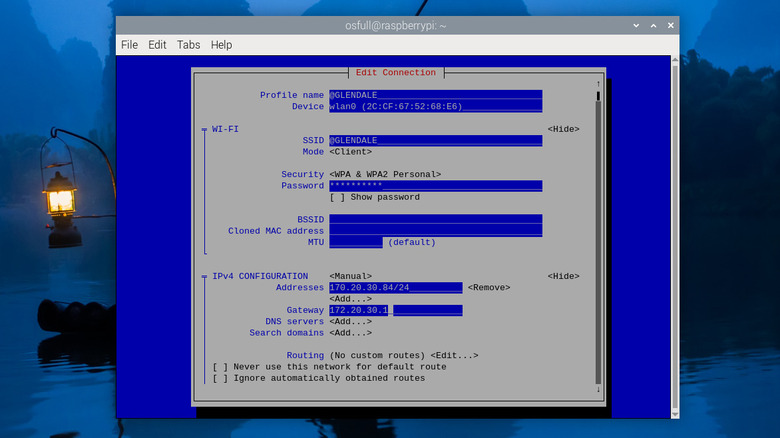 Setting a static IP address using nmtui in Raspberry Pi