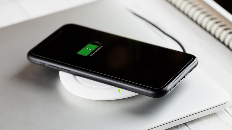 iPhone charging wirelessly