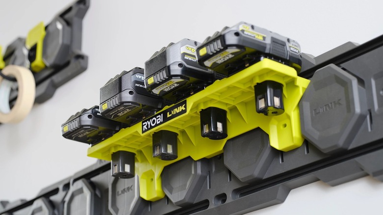 Ryobi ONE+ battery shelf