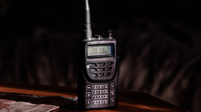 A handheld radio 