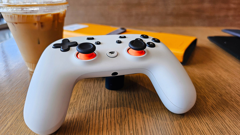 Google Stadia controller on table