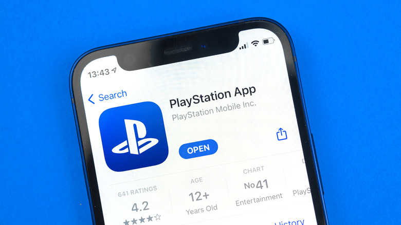 phone displaying playstation app